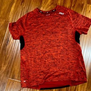 Red and black fill sport athletic t shirt